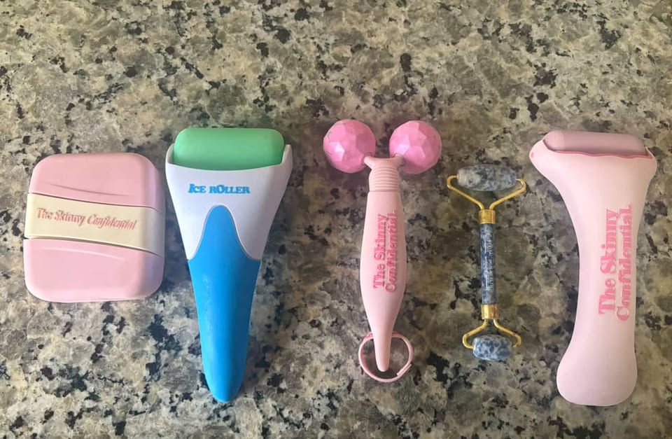 A collection of currently available reusable face and ice rollers